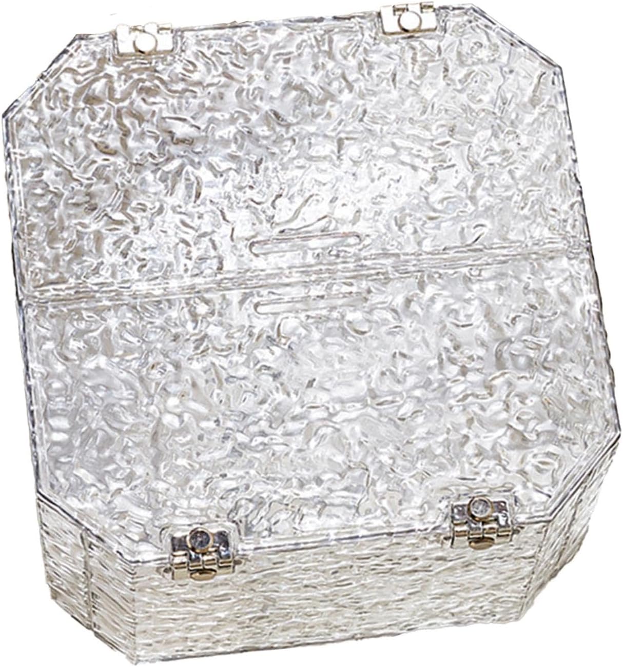 Vaveren Jewelry Storage Box Elegant Texture Gift Packaging PET Material Lid Organizer Waterproof Dustproof Closure Suitable for Graduation Par, Octagonal