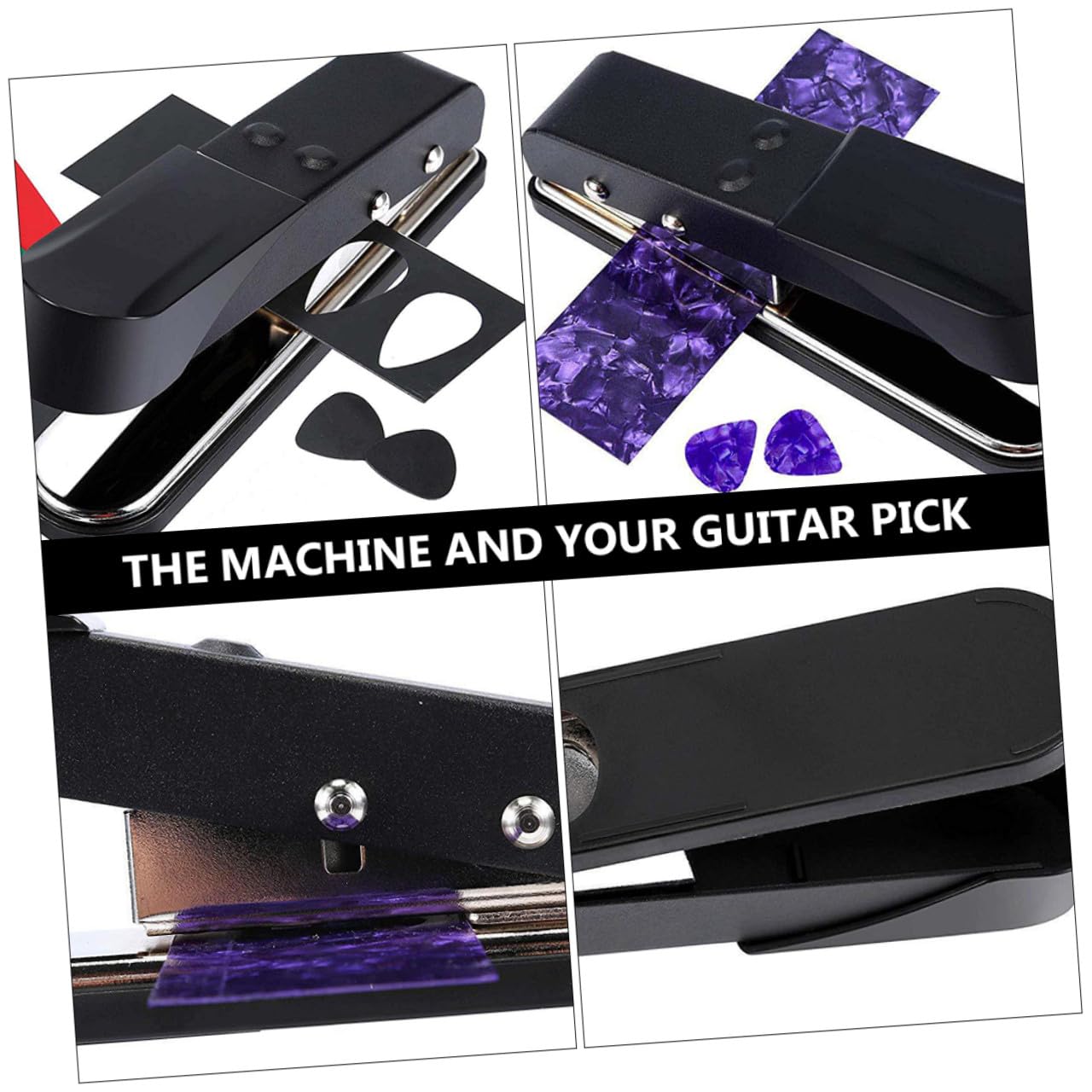 Plektrumstanzer Gitarren Plektrum Cutter aus Kunststoff Tragbarer Gitarrenzubehör Selbstgemacht Gitarrenschneider Werkzeug Zufällige Farbe