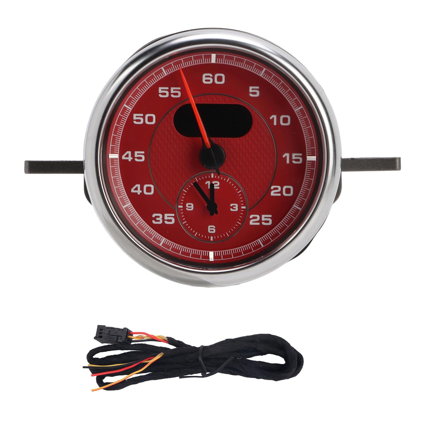 SIXRUN Orologio da Cruscotto in ABS, Cronometro con Timer Sul Centrale con Cablaggio, Visualizzazione del Tempo di Precisione, Installazione Semplice, Sostituzione per Driver 718 911 e Utilizzo