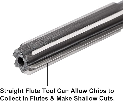 Miniatura 4 de uxcell Juego de escariador de chucking Máquina de torno Escariador Recto Flauta Fresa Fresa Acero de Alta Velocidad H7 Tolerancia (0.118 in, 0.157