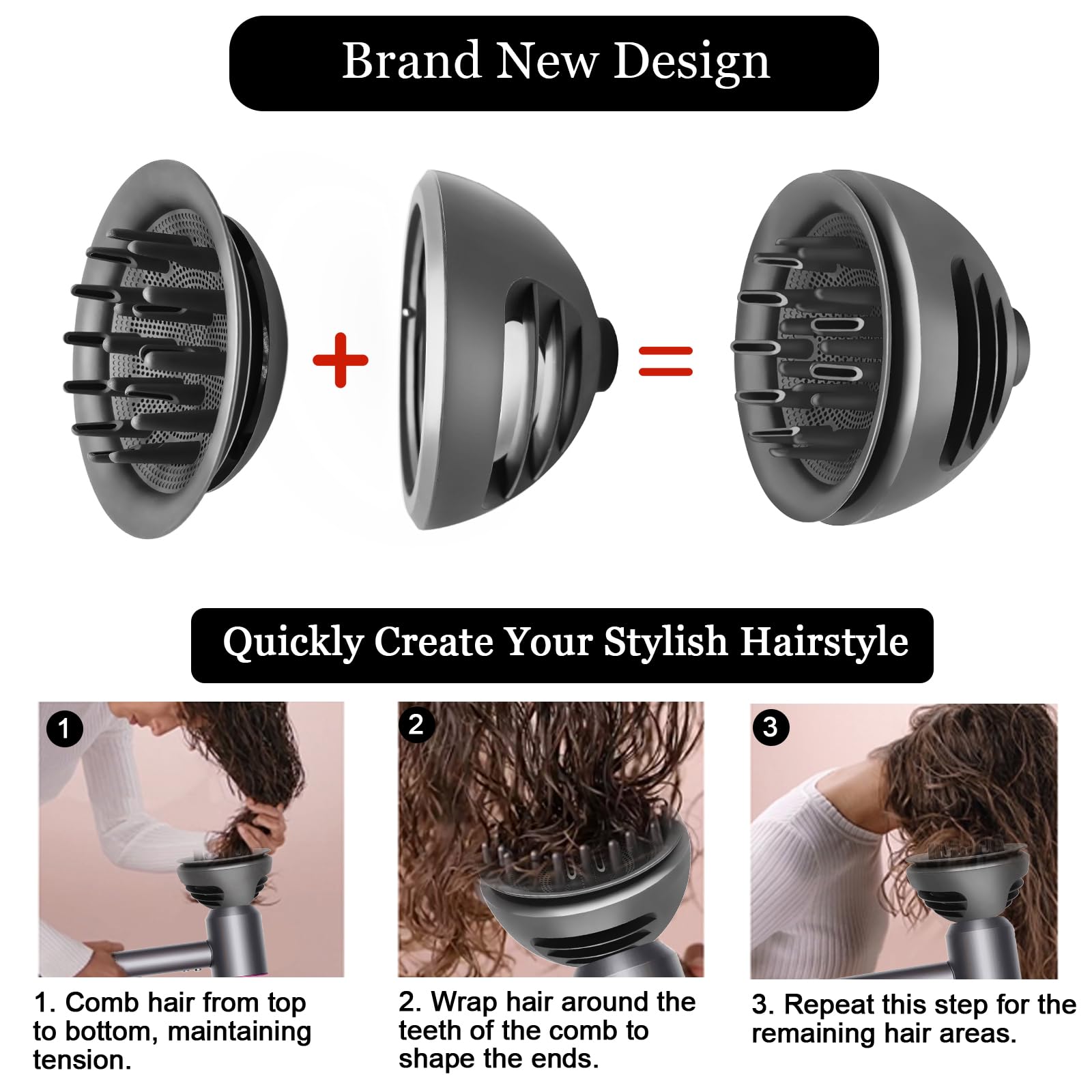 Boquillas difusoras para Dyson para supersónico HD01 HD02 HD03 HD04 HD05 HD07 HD08 HD14 HD15,secador de pelo accesorios difusores para ondas y rizos
