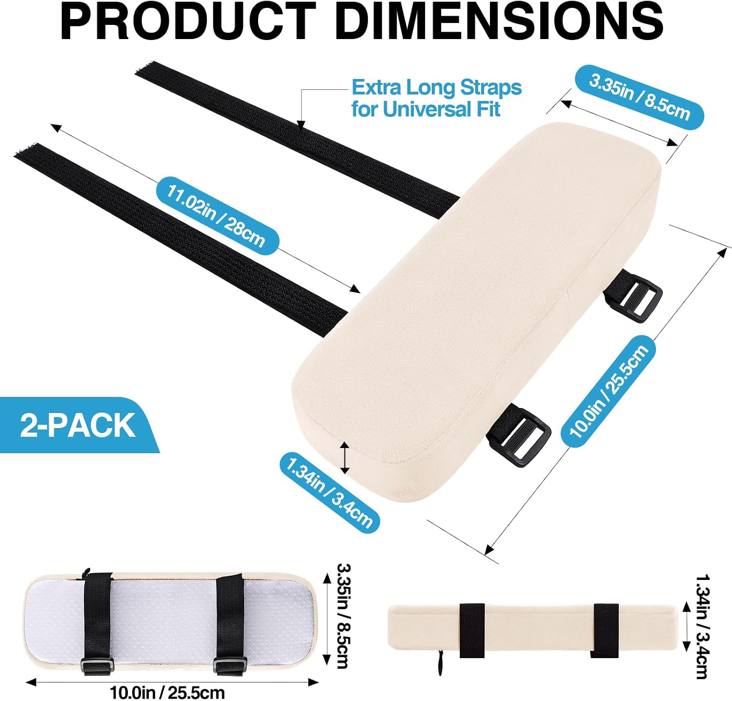  Memory Foam Office Chair Armrest Pads, Non-Slip Armrest Cushion thumbnail