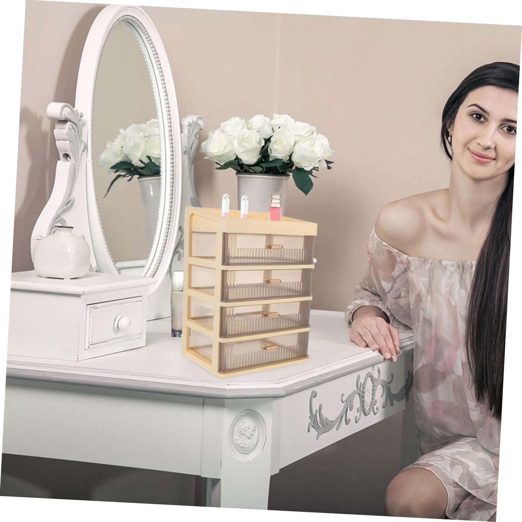 Cabilock Organizer Da Scrivania Con Cassetti Multi-livello Portaoggetti Da Tavolo Cassetto Porta Cancelleria e Cosmetici Materiale Resistente