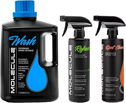 Molecule Performance Activewear Care Bundle | Concentrated Liquid Laundry Soap for Technical Fabrics & Sports Gear | Wash + Refresh for Technical & Training Fabrics | Fresh Scent | 1 Gal and 16 Oz
