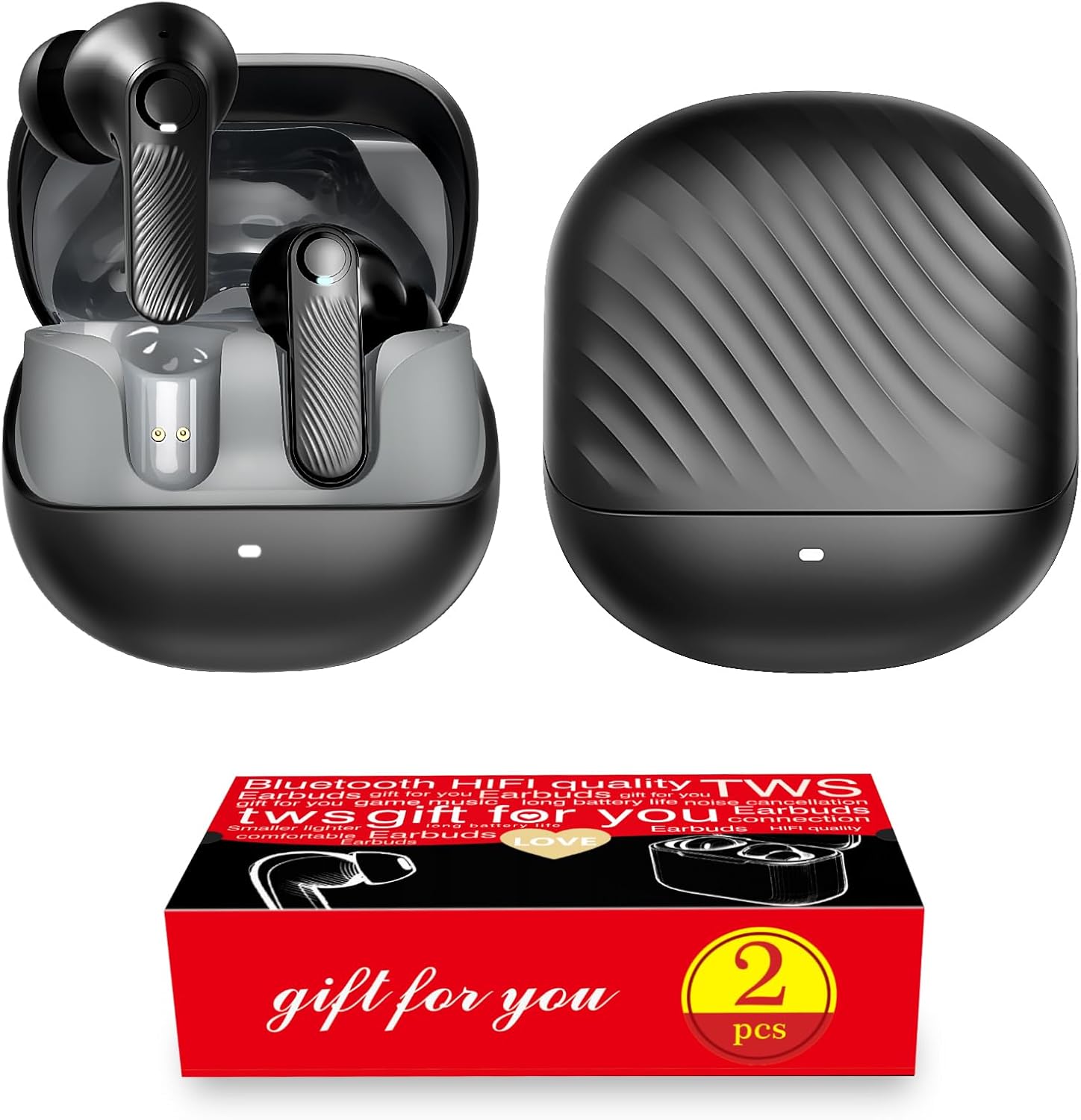 ANC Wireless Earbuds, Big Bass Durable, Lightweight Design, Perfect for Loud Factories, Gym and Travel, Includes 3 Sizes of Earbuds, Secure Fit (2 Black) ANC Wireless Earbuds, Big Bass Durable, Lightweight Design, Perfect for Loud Factories, Gym and Travel, Includes 3 Sizes of Earbuds, Secure Fit (2 Black)