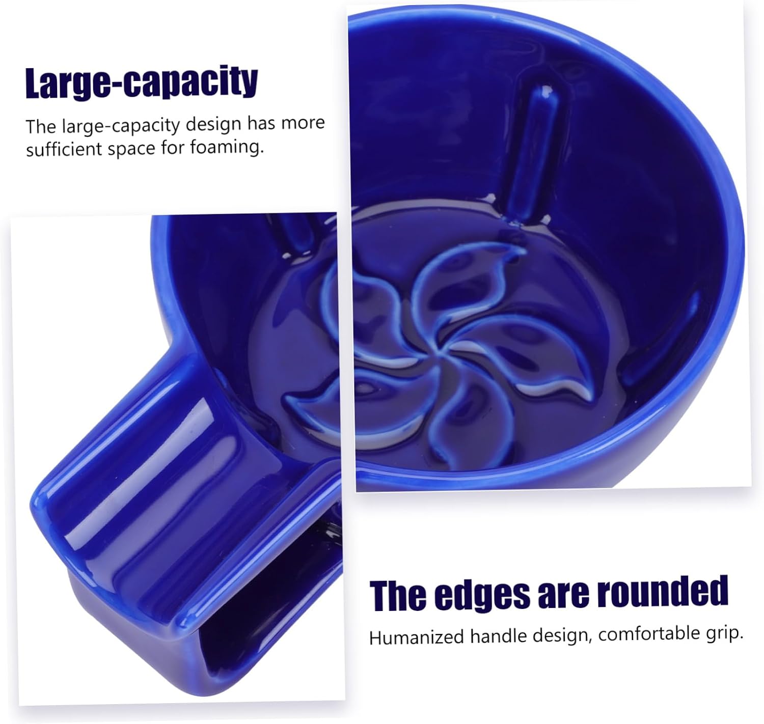 Ceramic Shaving Bowl for Men Shaving Soap Container Wide Mouth Bubble Bowl Heat Insulation