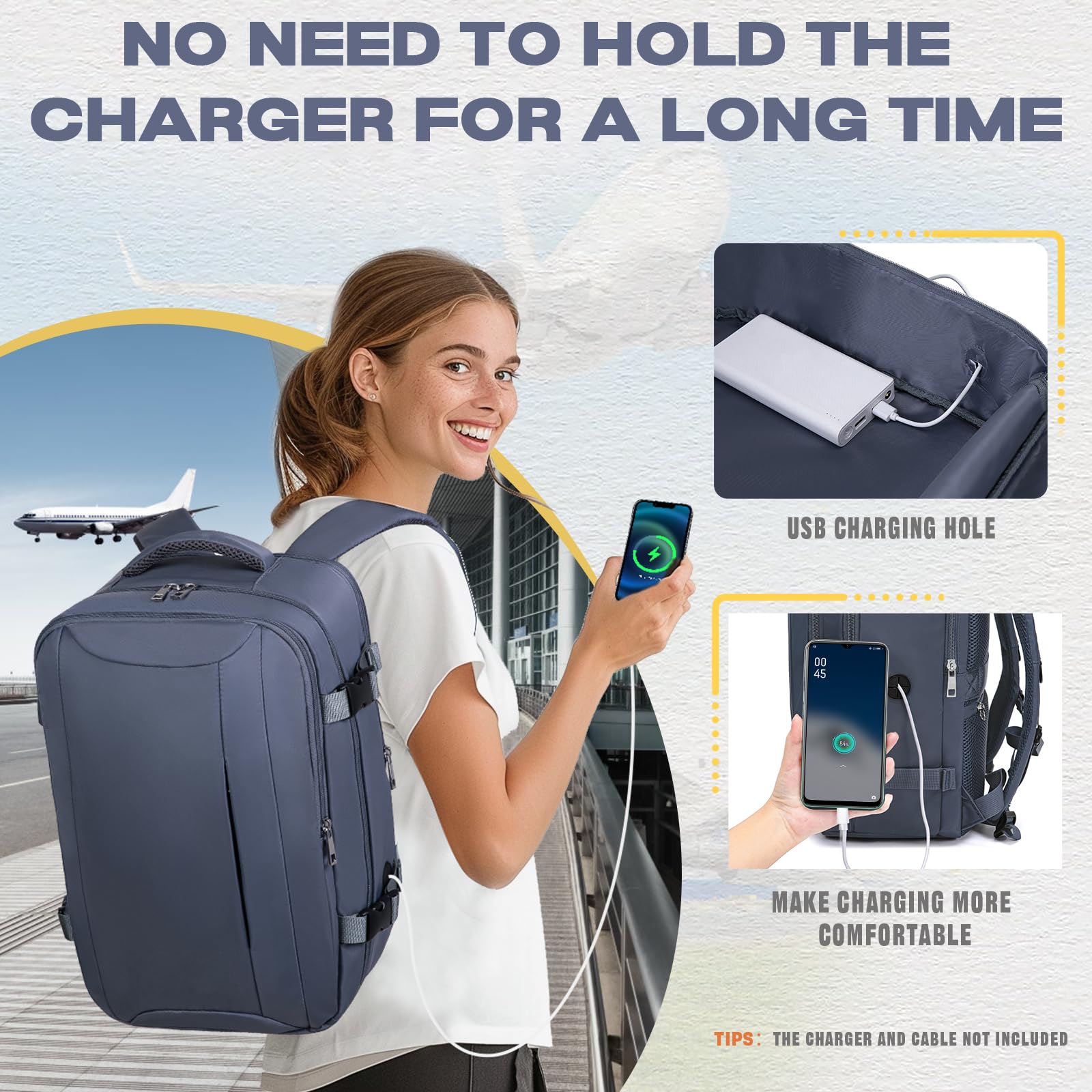 VMIKIV Zaino per Ryanair 40x20x25 40x30x20 Zaino da Viaggio Aereo Bagaglio a Mano Piccolo Borsa da Cabina Zaini Donna Uomo per Scuola Lavoro