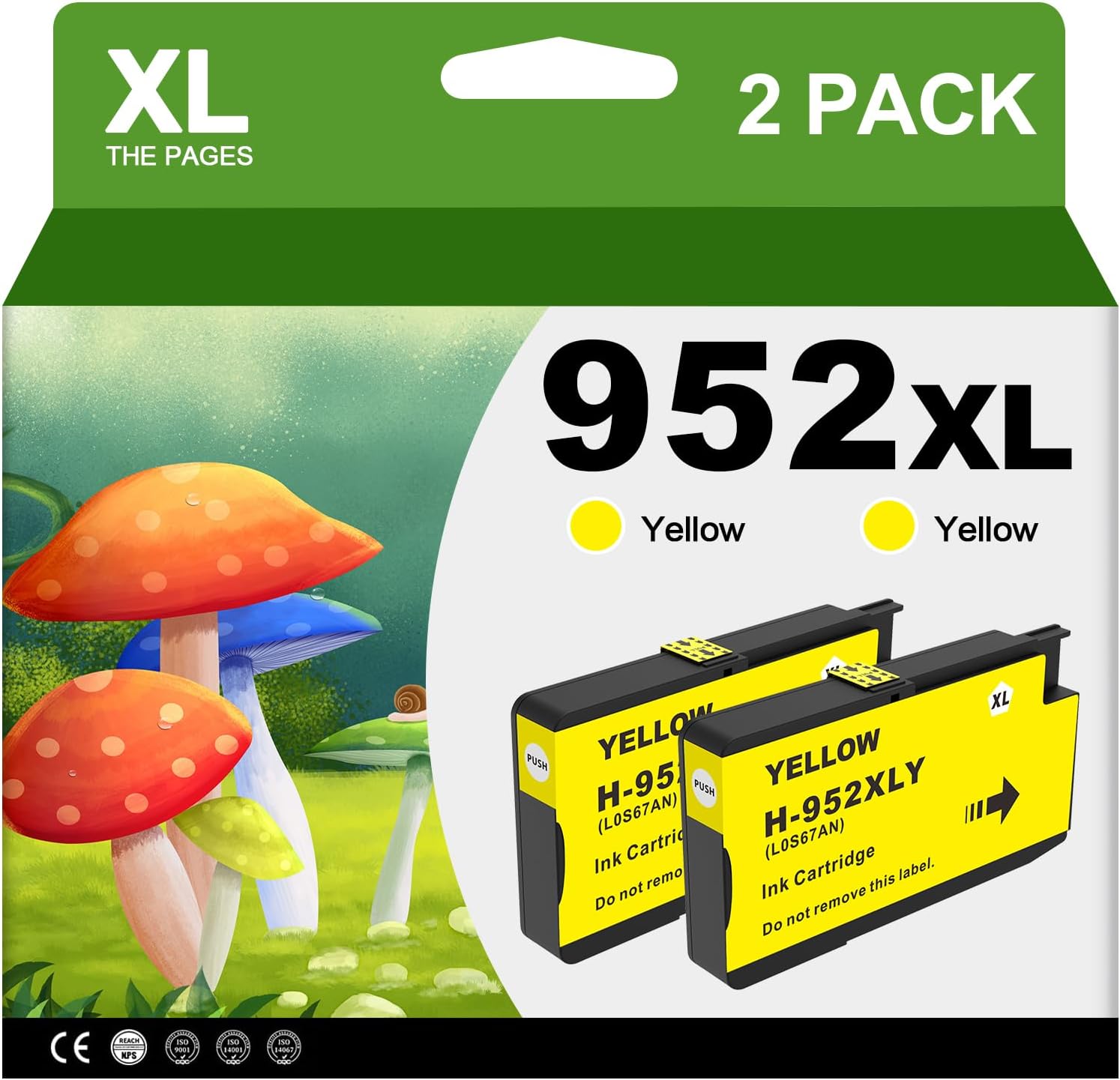 NEXTPAGE 952XL Yellow Ink Cartridges 2 Pack Replacement for HP 952 XL High-Yield Ink Compatible for HP Officejet Pro 7740 8720 8710 8210 8715 8740 8702 8730 8725 Printers