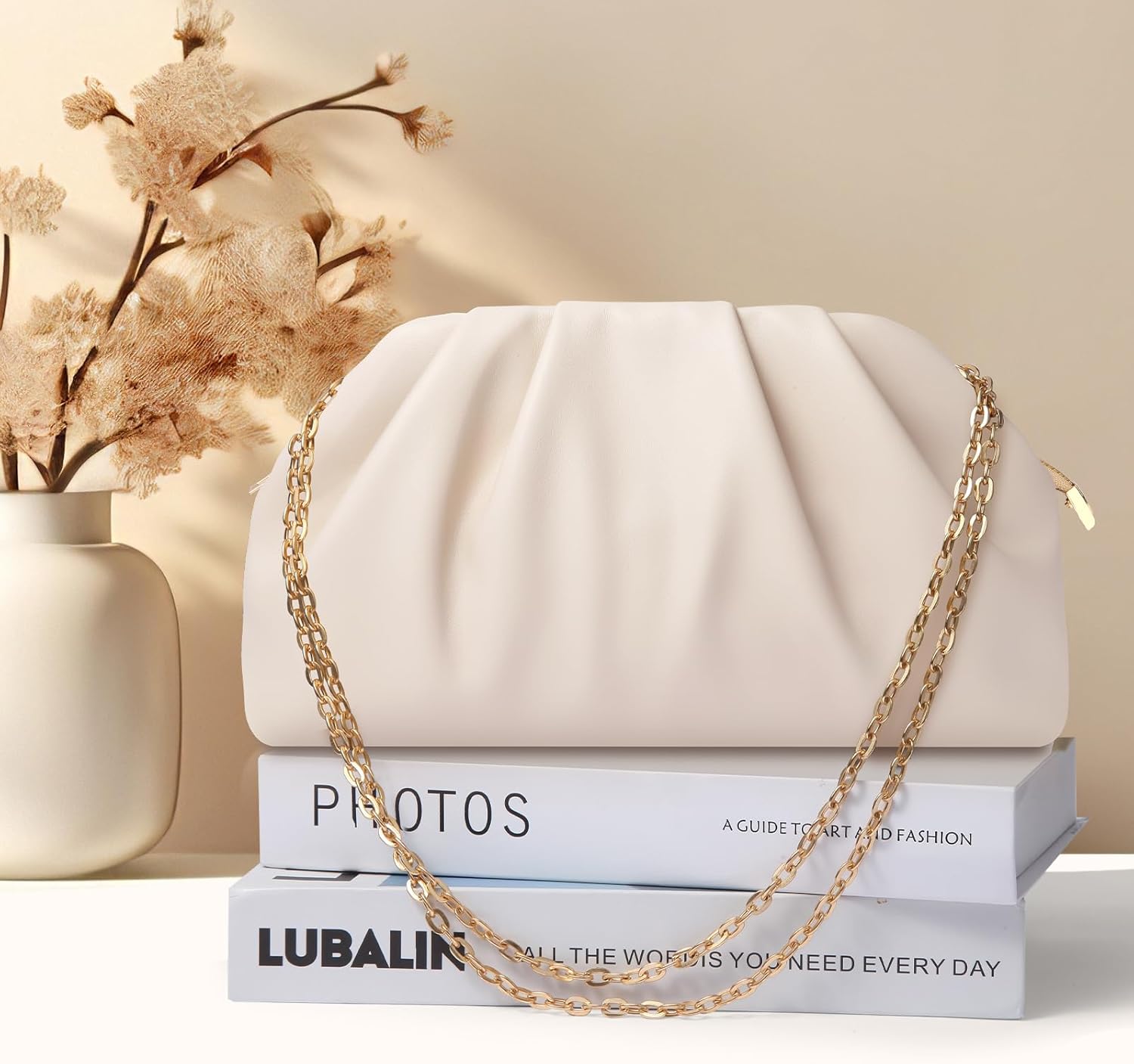 lovyoCoCo Clutch Purse for Women Soft Pleated PU Wedding Clutch, Elegant Evening Bag for Galas, Proms,Cocktail Parties - Image 3