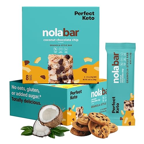 Vista 7 de Perfect Keto Barras Nola, sin gluten, barras de granola keto, bocadillos bajos en carbohidratos o barra de desayuno sin azúcar añadido, alimentos