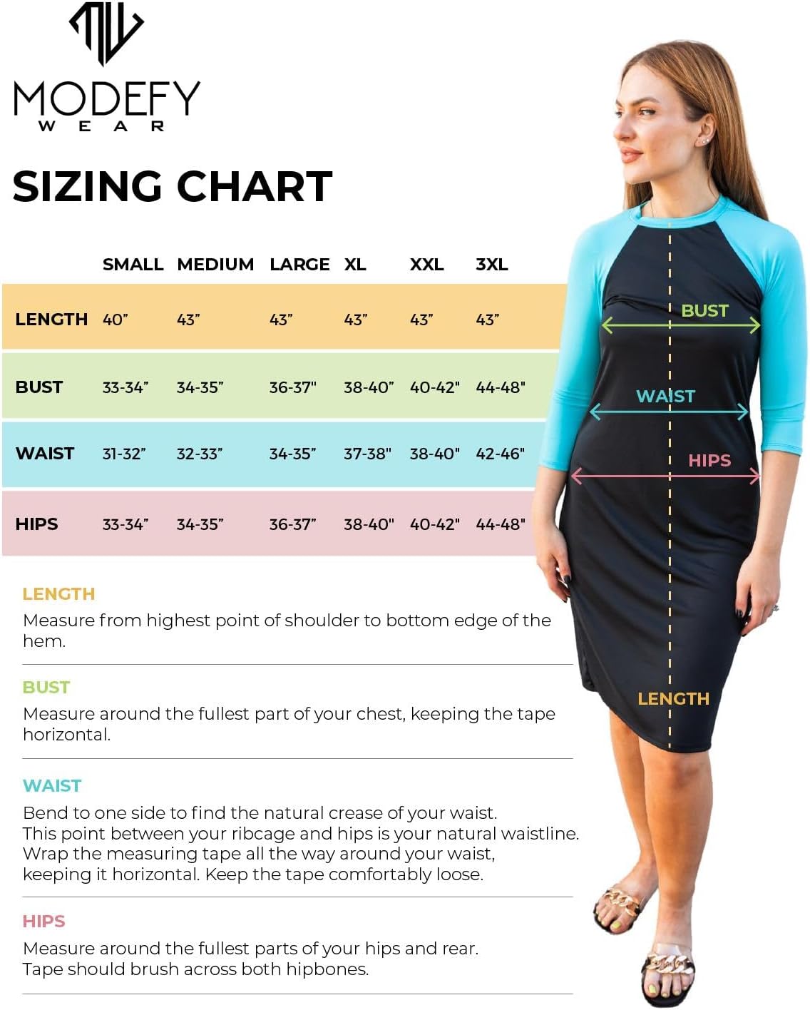 Women's Swim Dress with UPF 50+ Sun Protection, 3/4 Sleeve Performance Active Bathing Suit Dress, Modest Swimwear for Women - Image 7