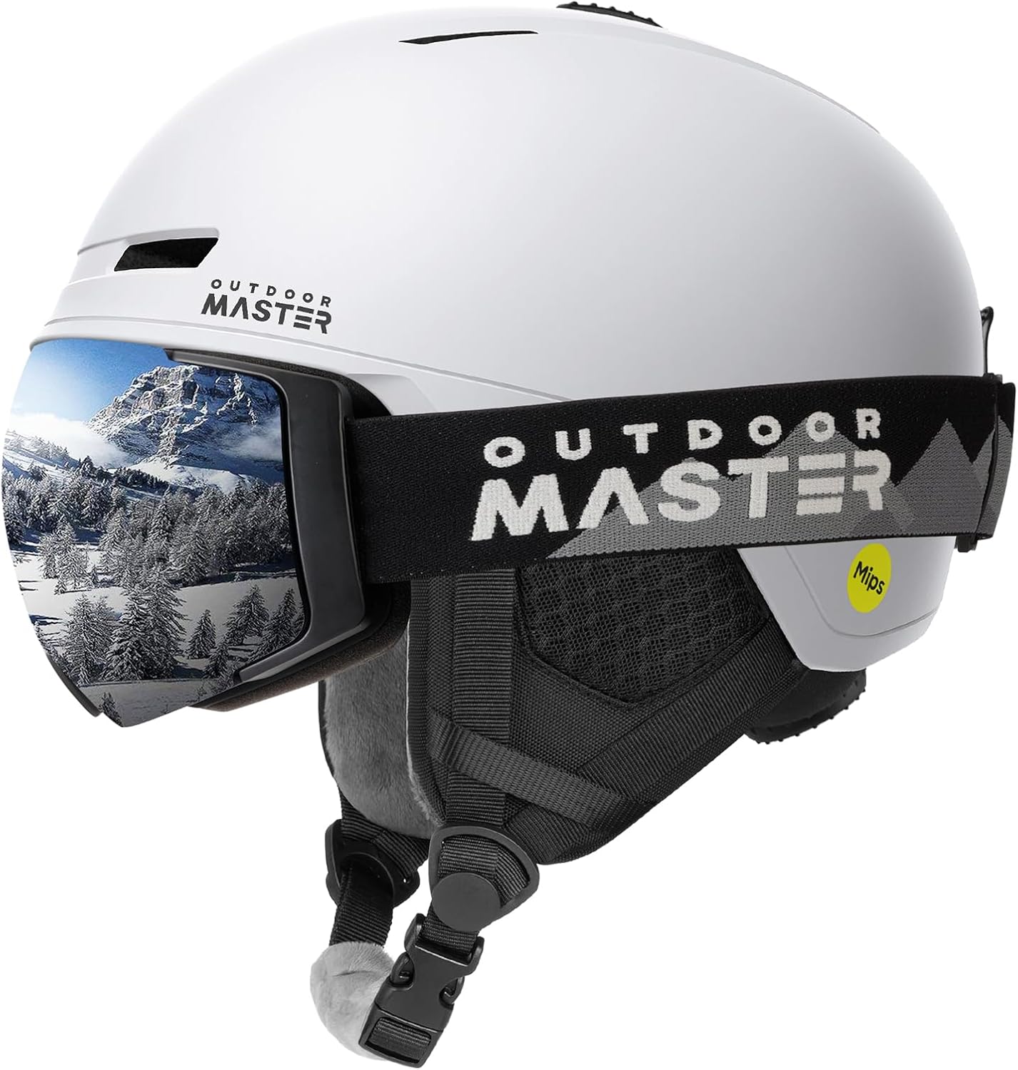 OutdoorMaster Diamond II MIPS Ski Helmet with Ski Goggles PRO Set – Adjustable Fit Snowboard Helmet and Snow Goggles Set – Snow Sport Helmet for Men, Women & Youth