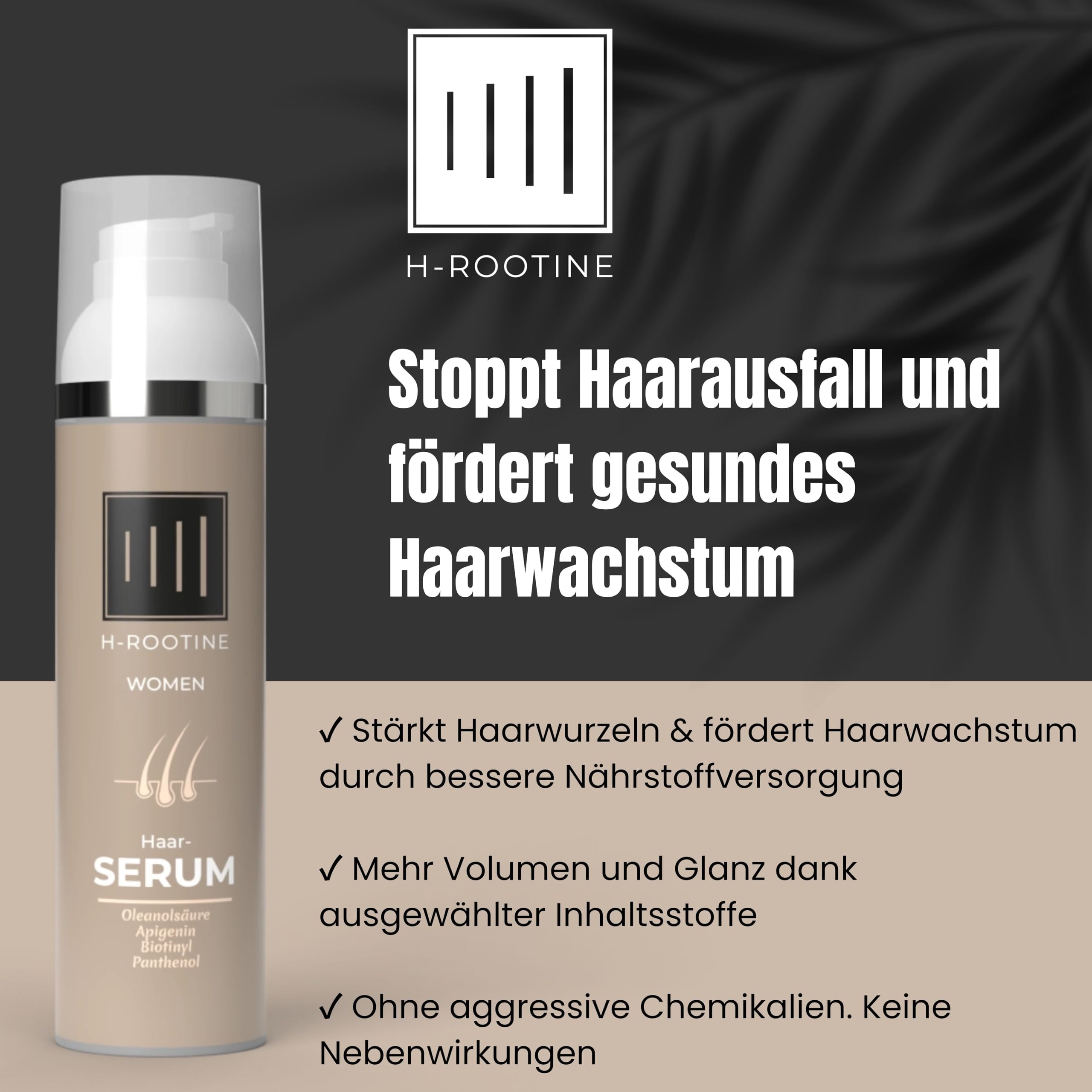 Haarwachstum Serum Frauen (75ml) - Anti Hair Loss & Haarwuchsmittel für Damen - Haarserum für Wachstum & Haarwachstum beschleunigen - Veganes Hair Growth Serum