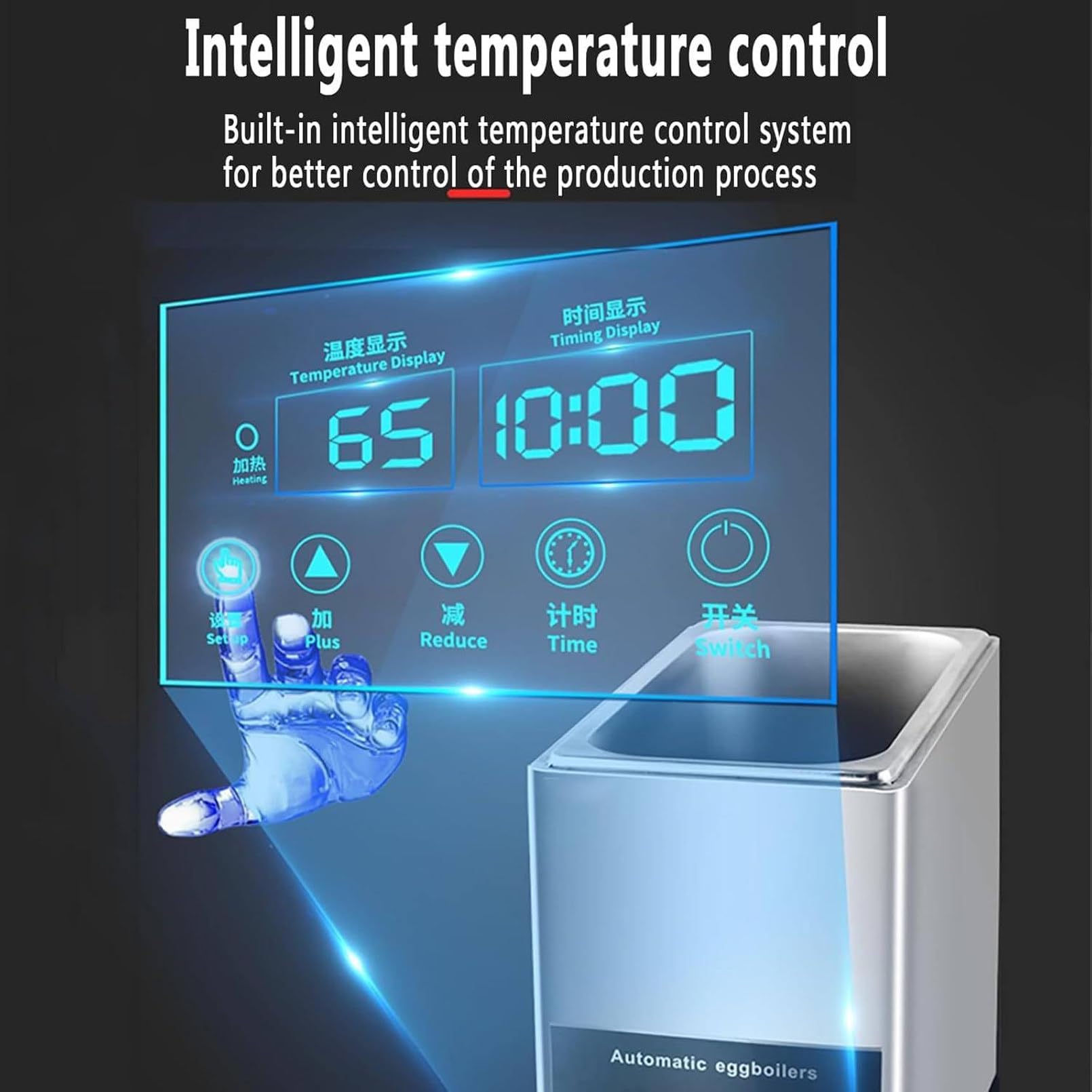 Cuociuova Elettrico Professionale per cuocere Le Uova, 800 Watt, Fino a 50 Uova, Acciaio Inossidabile