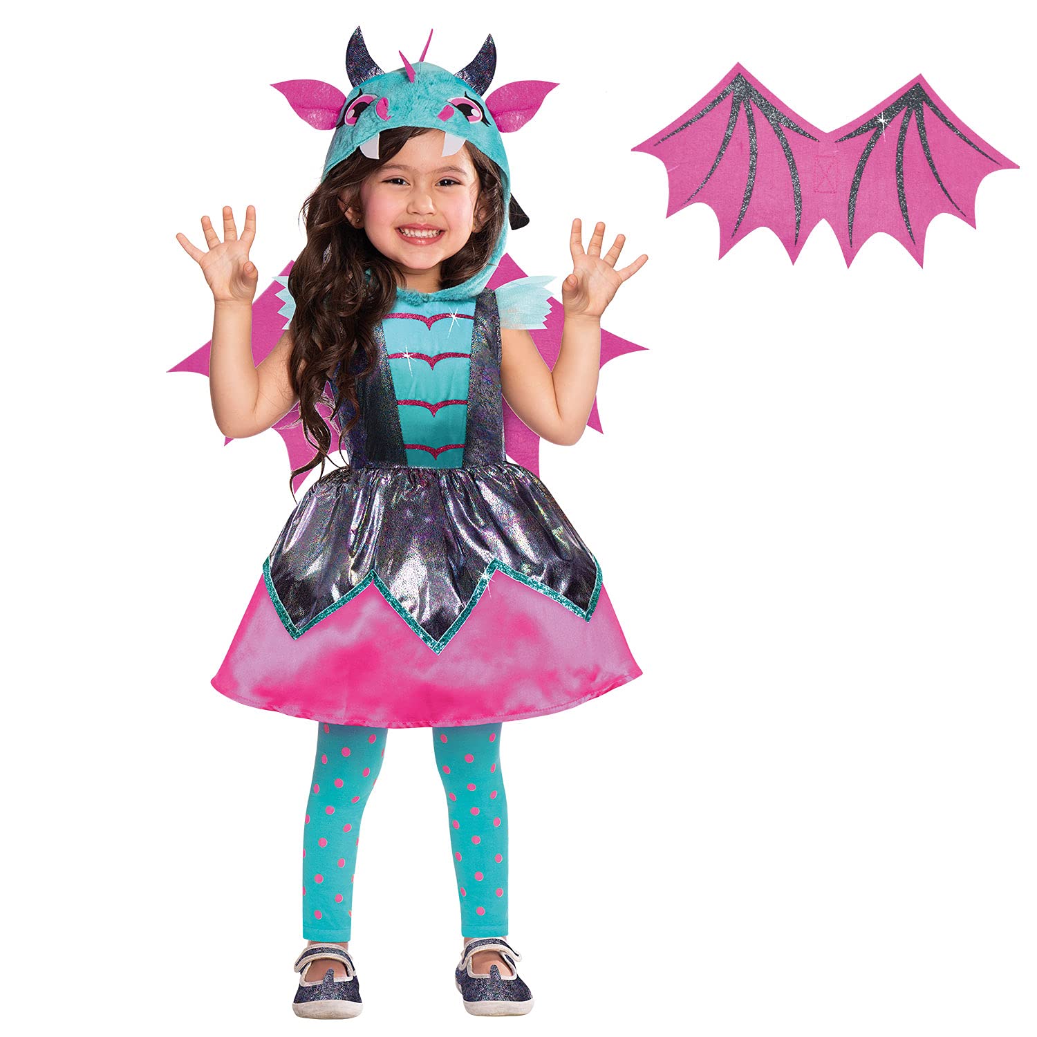 Amscan Girls Little Mystic Dragon Fancy Dress Book Week Costume Childs Halloween Outfit (Age 8-10 years)