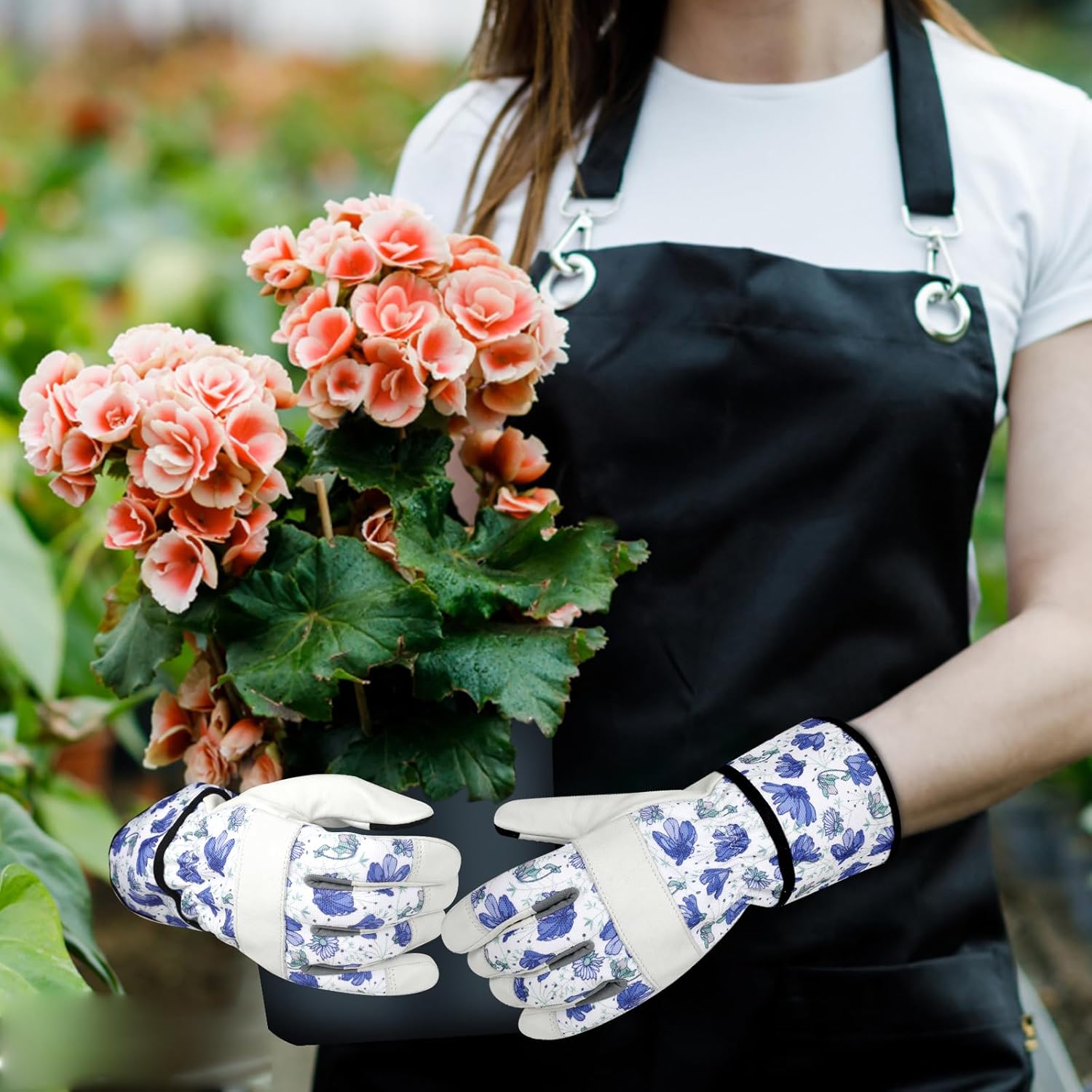 Leather Gardening Gloves for Women Garden Gloves Thorn Proof Touch Screen Design Heavy Duty Working Yard Gloves - Image 7