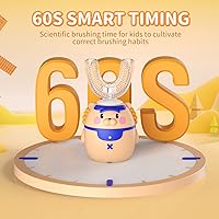 Vista 6 de RexCodar Cepillos de dientes eléctricos para niños, cepillo de dientes ultrasónico en forma de U, cepillo de dientes recargable de boca completa