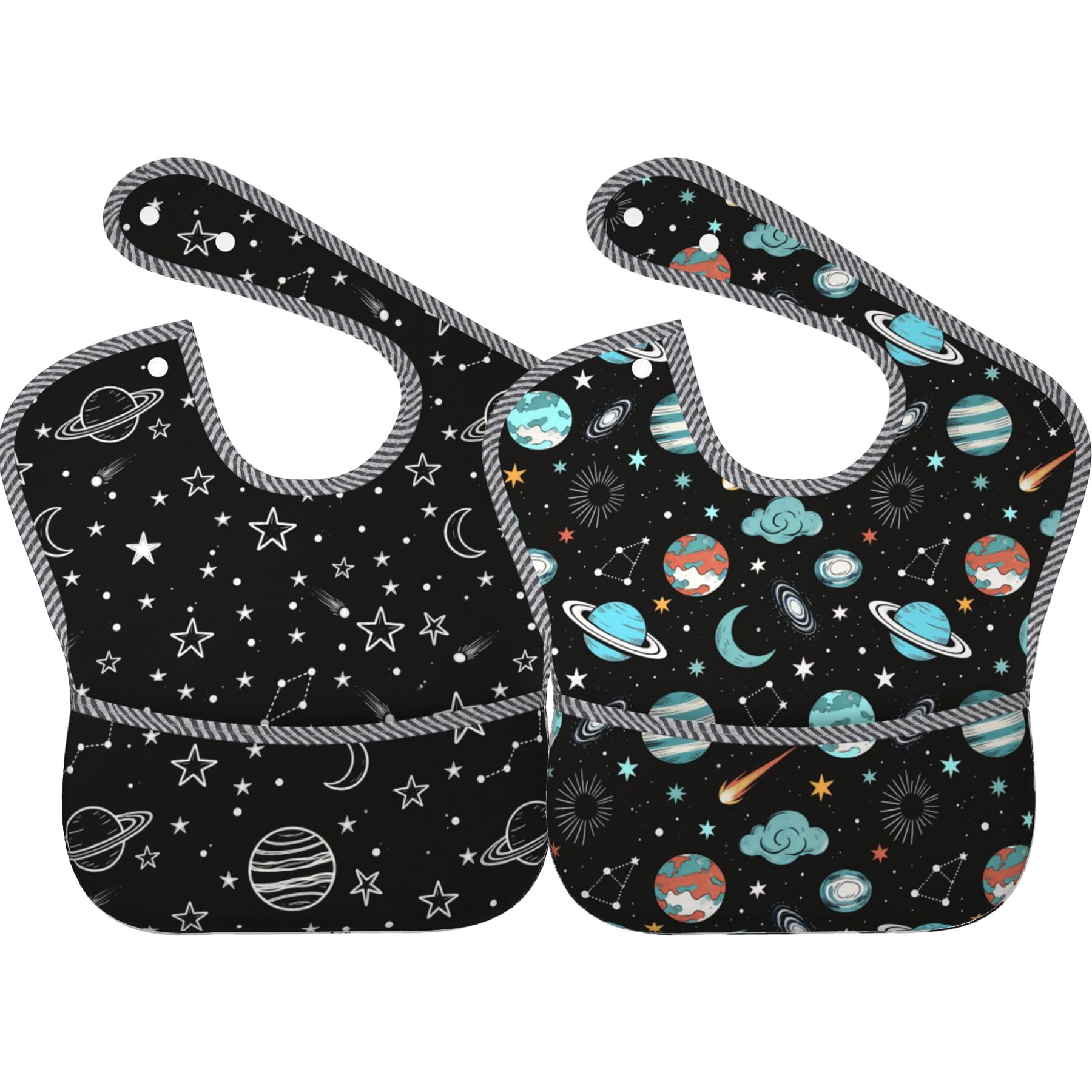 Qwalnely Bibs Cute Baby Stuff 2Packs for 6-24 Months Waterproof Washable Fabric