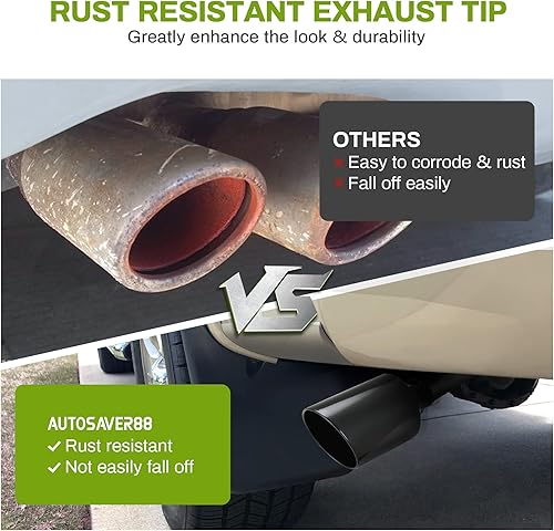 Miniatura 3 de AUTOSAVER88 Punta de escape de entrada de 4 pulgadas, entrada de 4 pulgadas, salida de 10 pulgadas, 15 pulgadas de largo, punta de escape universal