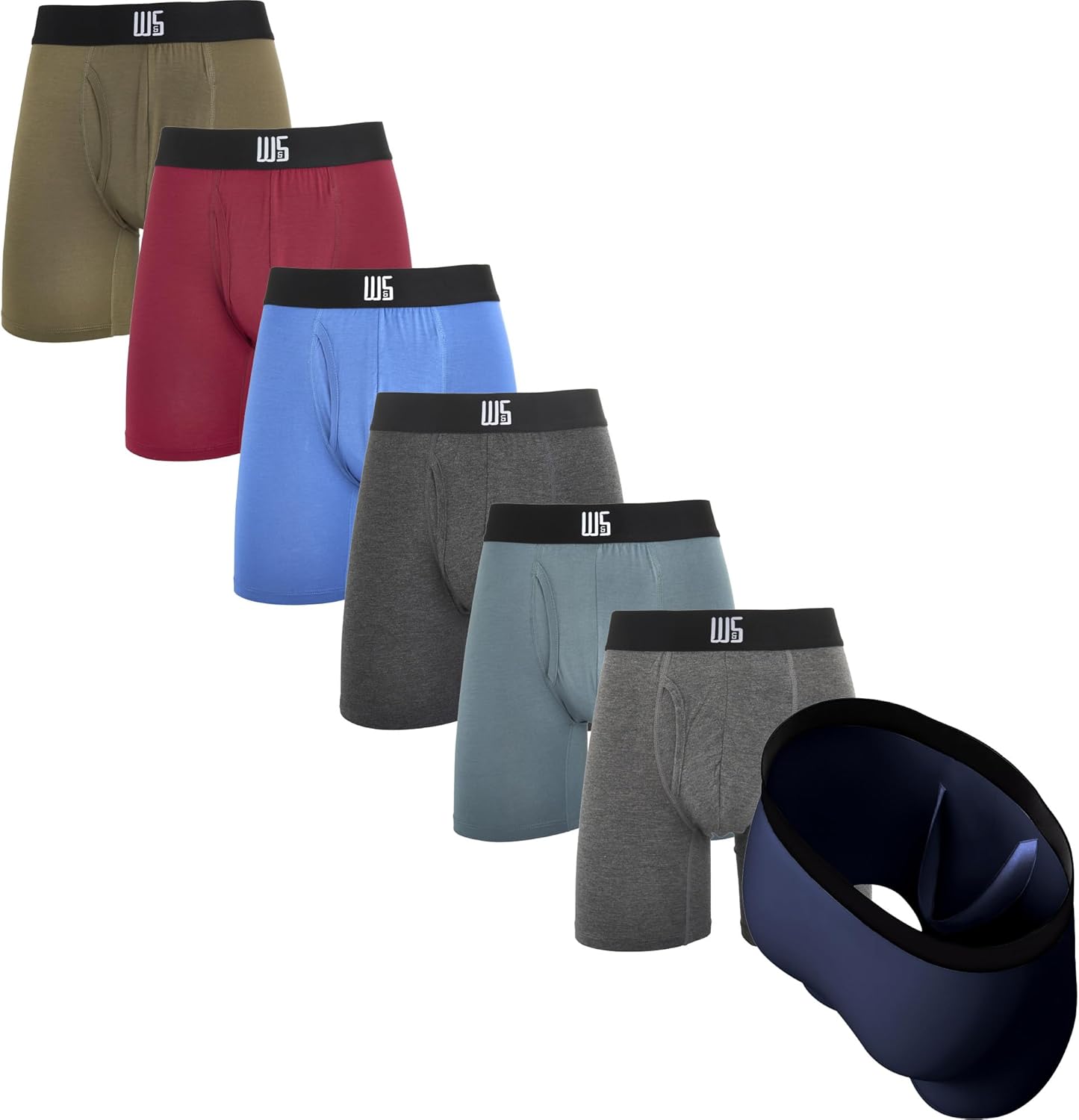 Warriors & Scholars Chafe Safe Pouch Modal Boxer Briefs For Men Pack, Ultra Soft, Breathable, Buldge Enhancing Mens Underwear