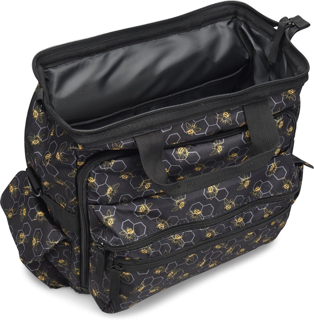 Nurse Mates Ultimate Nursing Bag | Multiple Compartments | Interior Laptop Compartment | Durable Zippers | Busy Bees