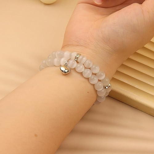Miniatura 38 de 2Pcs Healing Crystal Bracelets for Women Handmade Beaded Bracelet Healing Prayers Crystal 8mm Natural Stone Beads Bracelet Stress Relief Get Well