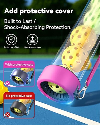 Miniatura 5 de Pickleball Tube Ball Pickup  Retriever tiene capacidad para 14 bolas, selector de tubos de policarbonato superior con cubierta protectora de