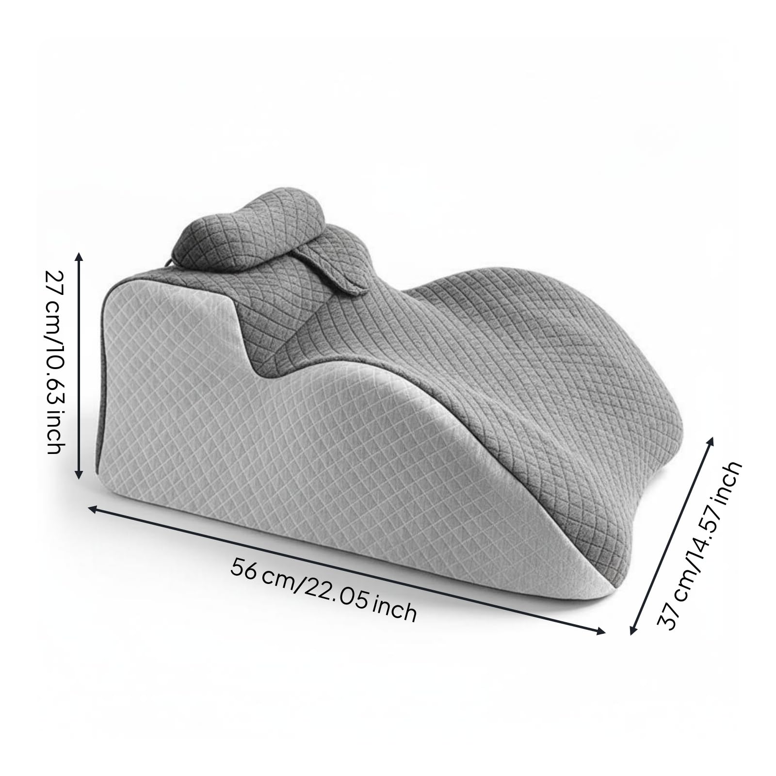 LOVIVER Almohada para Cama Almohada Ergonómica Cojín de Apoyo Cojín Corporal Cojín para Dormir con Espuma Viscoelástica y Diseño Contorneado Adecuada para Dormir Lectura y Uso de Móvil en Cama