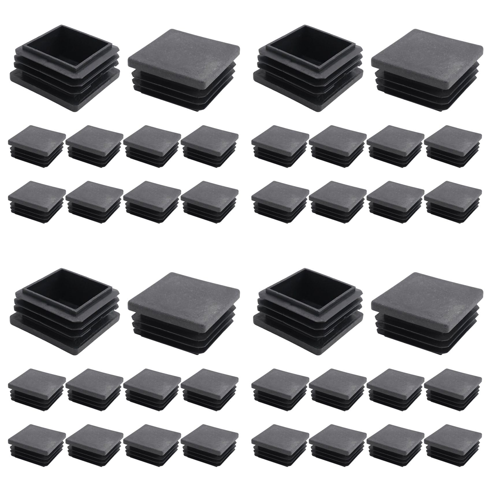 Hndhbfgrt 40 Pcs Plastic Square Blanking End Cap Tubing Tube Inserts 38mm x 38mm