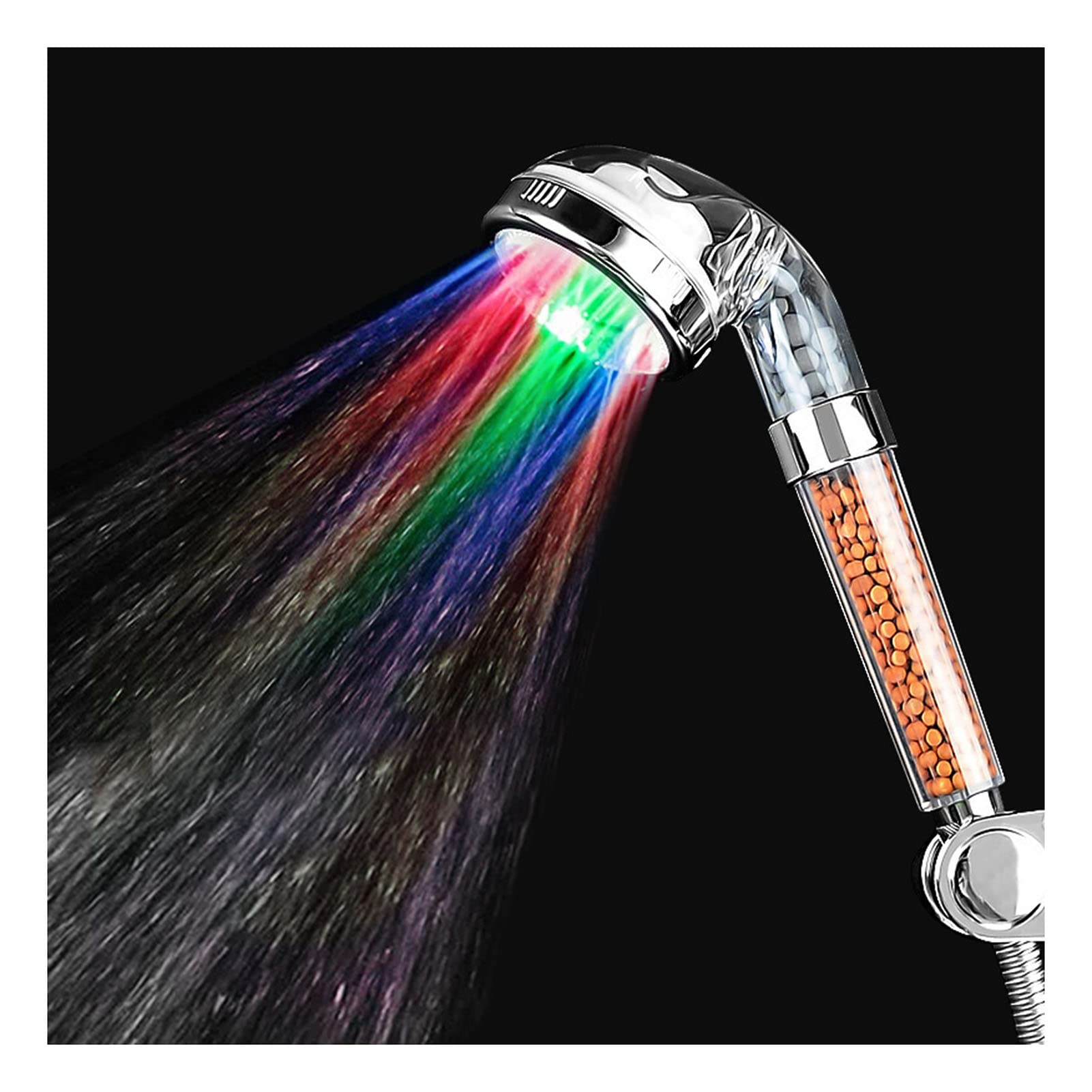 Douchette à main filtrante anti calcaire et pommeau de douche LED haute pression