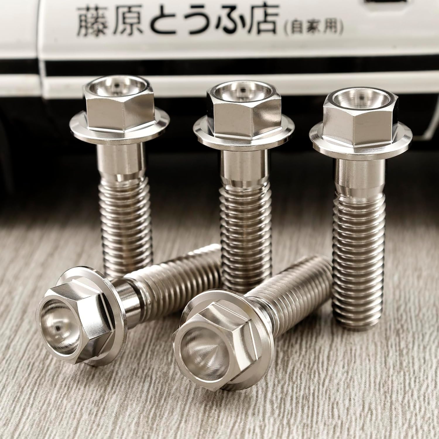 Rison Titanium Flanged Hex Head Bolt M8x1.25x35mm 6AL4V Aerospace Grade Ti Bolt Original Color Pack of 5