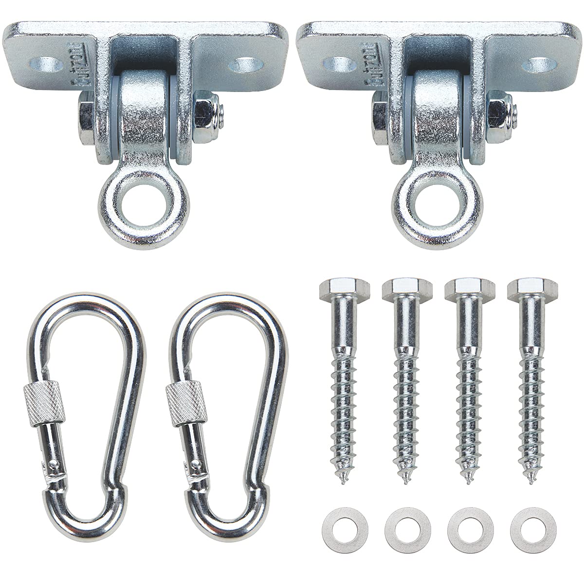 Heavy Duty Swing Hangers for Wooden Sets, Swing Hooks Bracket Screws Bolts with Snap Hooks for Playground, Porch, Yoga, Swing Seat, Indoor Outdoor, Set of 2 (Mounting Hardware Included)