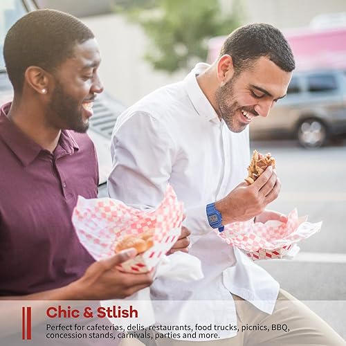 Miniatura 6 de ZORRITA 500 hojas de papel de Navidad a cuadros, 12 x 12 pulgadas, resistente a la grasa, papel de regalo rojo y blanco para sándwiches,