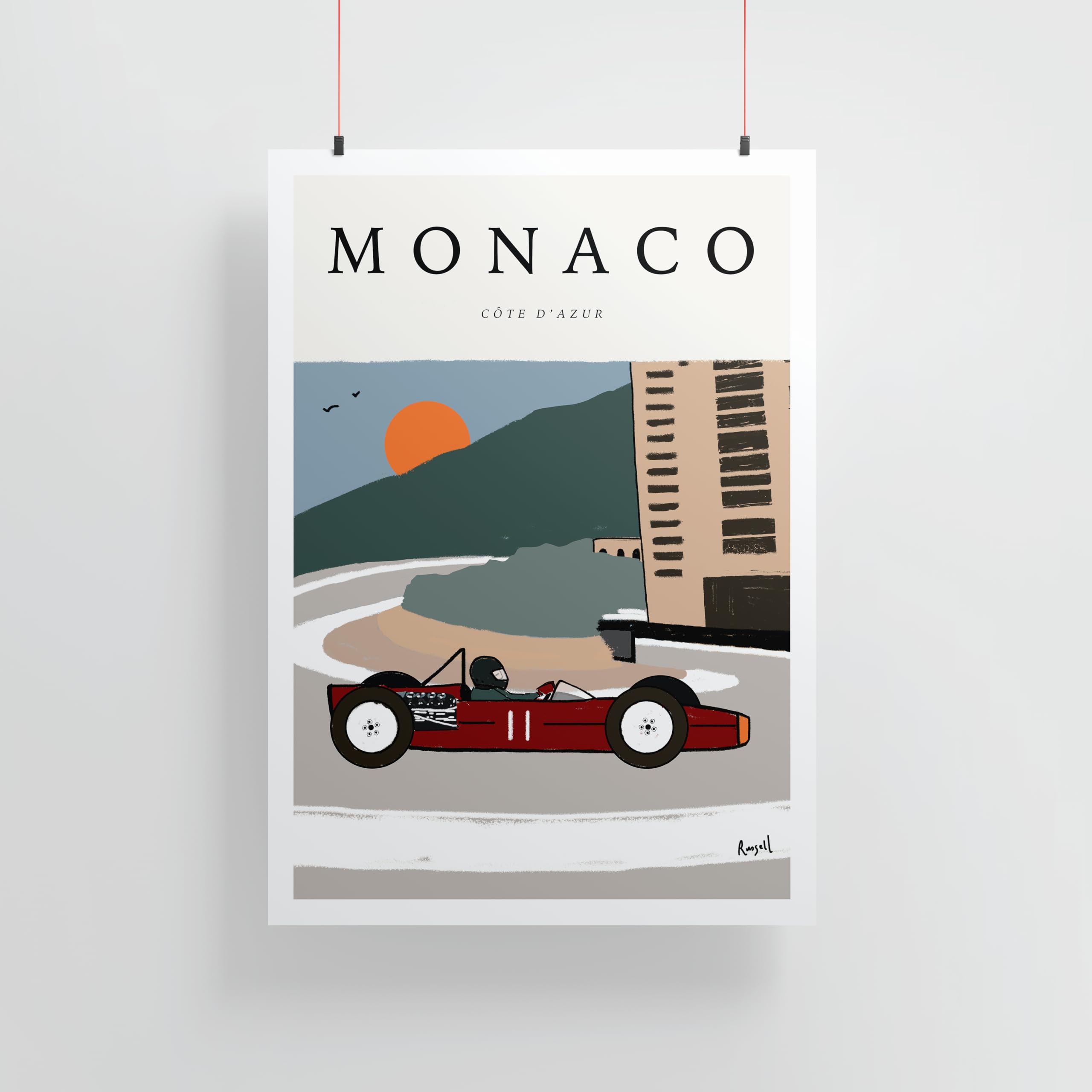 Affiche de voyage Monaco souvenir art d'exposition nostalgie A3 - 6