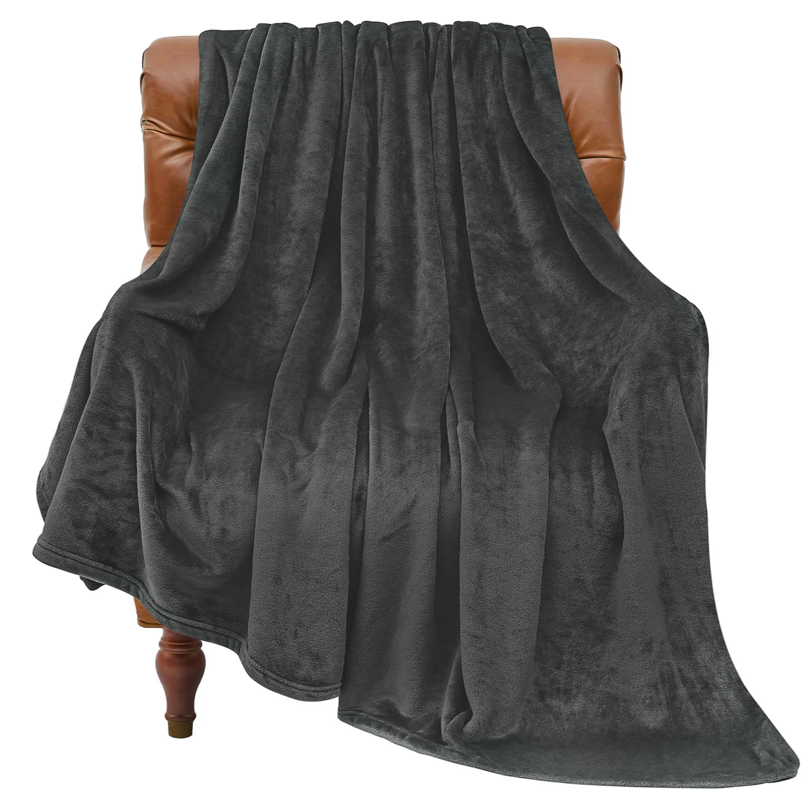 BEDELITE Fleece Blanket Soft Plush Throw for Couch Charcoal Grey 50"x70" | Ultra Soft Fleece, Plush Microfiber, Lightweight Warmth, All Season Comfort, Fade Resistant, Machine Washable, Couch Sofa Bed