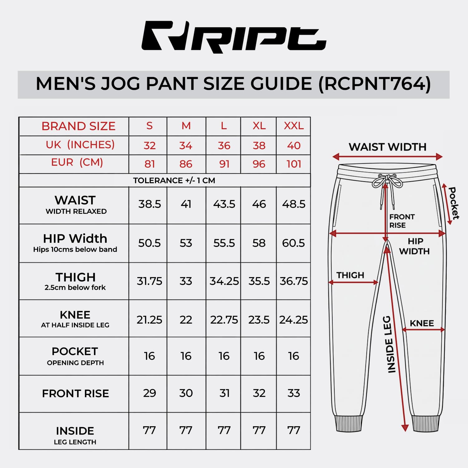 RIPT Essentials RCPNT764 Pantalones de chándal de Tacto Suave para Hombre