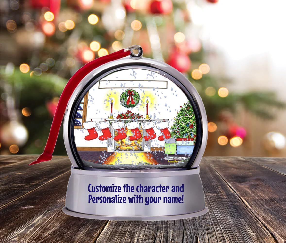 Personalized Friendly Folks Christmas Stocking - 6 Snow Globe Magnet - Great Gift!