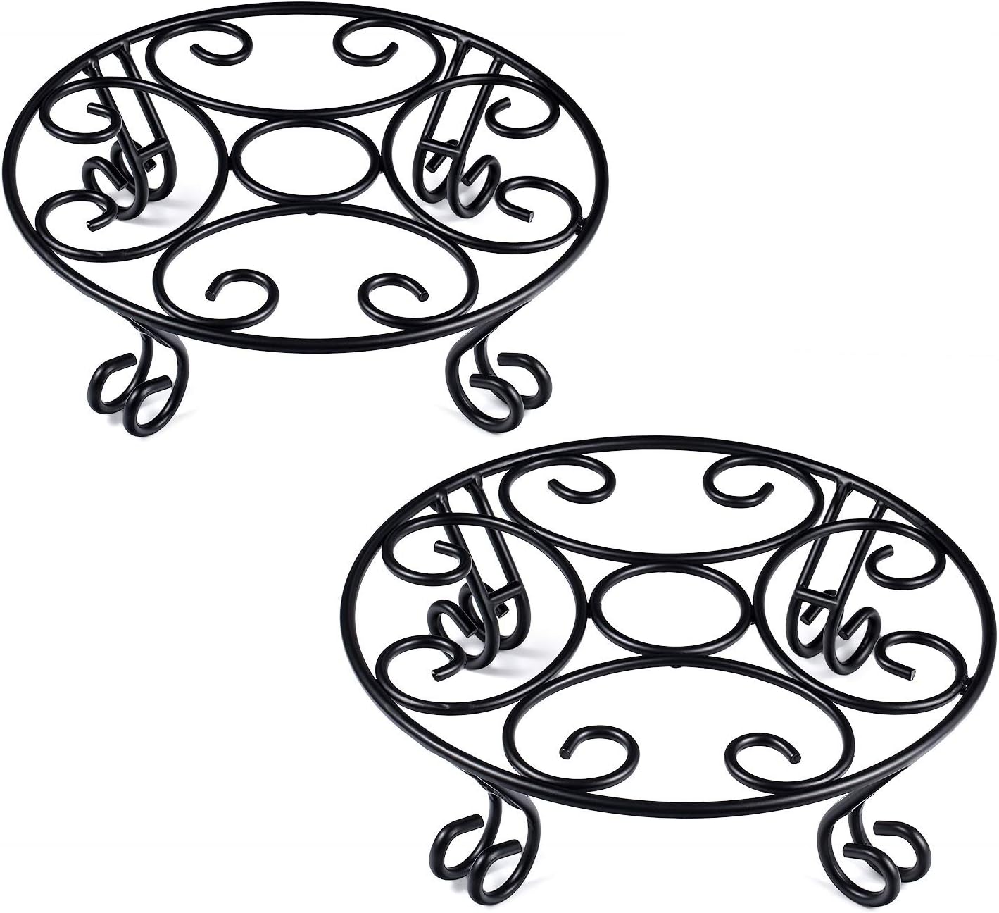 TSyeah 2 Pack Plant Stand Indoor Outdoor for Flower Pot Metal Plant Pot