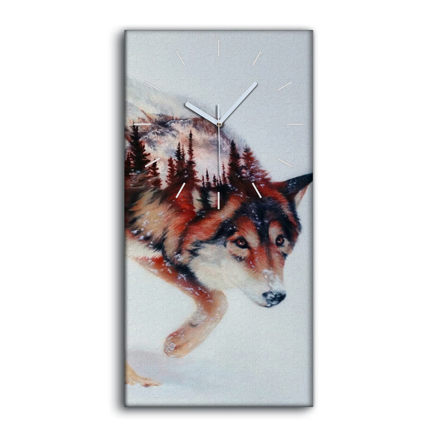 Horloge loup sur toile abstrait pour décorer un salon moderne et chaleureux