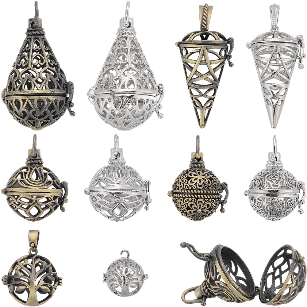 Kit De Fabrication De Bijoux 54 Pièces SUNNYCLUE - Perles Creuses, Cages Pendentifs, Pierres De Lave Et Chakra - Pour Colliers, Boucles D'oreilles Et Diffuseurs D'huiles Essentielles