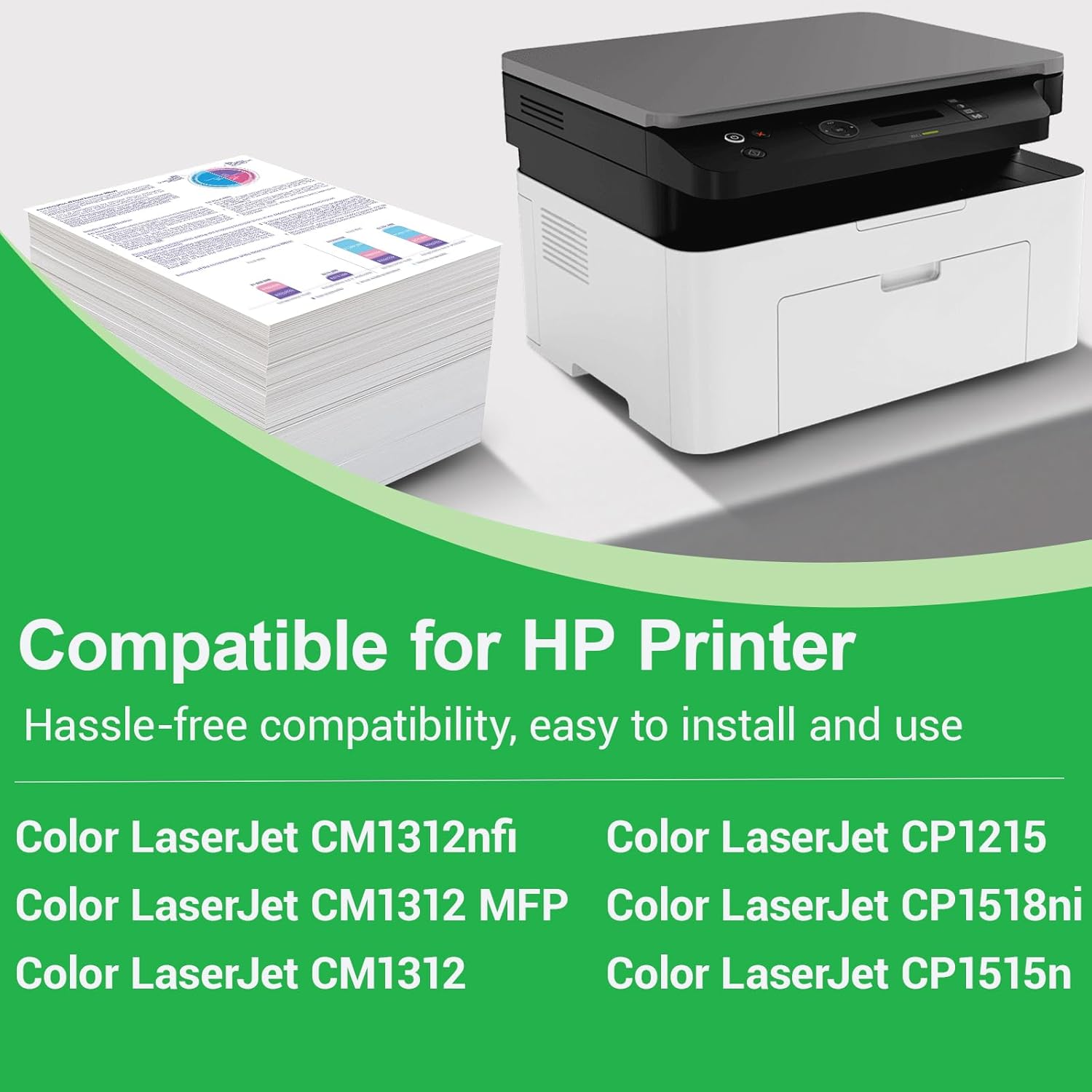 greencycle 125A Cyan Compatible Toner Cartridge Replacement for HP 125A CB541A Toner Works on Color Laser Jet CM1312 MFP CP1215 CP1515n CP1518ni Series Printer - 1 Pack CB541A, Cyan