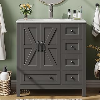 Vabches Bathroom Vanity with Sink Combo, Freestanding Vanity Cabinet wit...