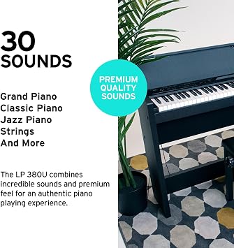 Korg LP-380U Digital Home Piano w/ 88-Key Keyboard & Stand - Black