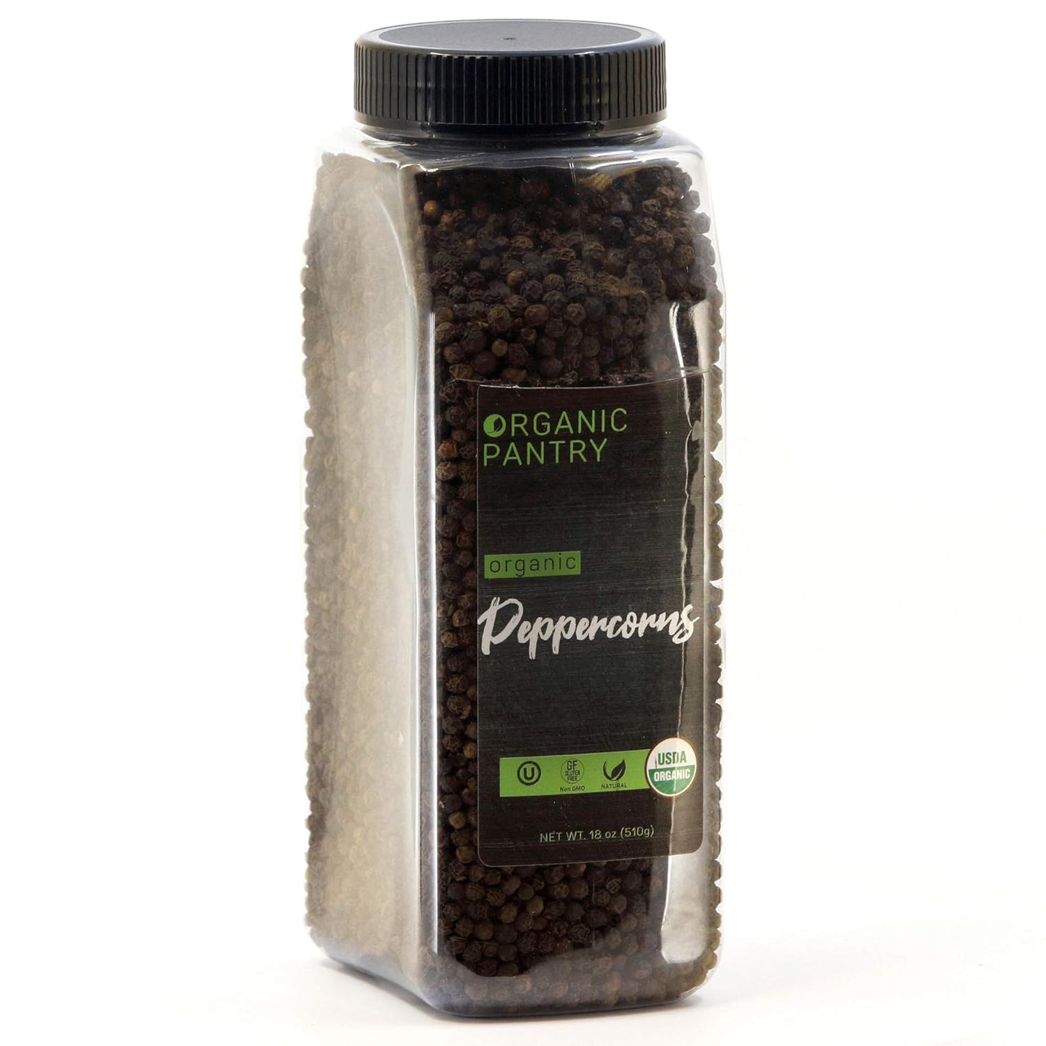 THE ORGANIC PANTRY Organic Peppercorns – 18oz Tub - USDA Organic Whole Black Tellicherry Peppercorns – Steam Sterilized All Natural Organic Black Pepper - Perfect Whole Peppercorns for Grinder Refill : Grocery & Gourmet Food