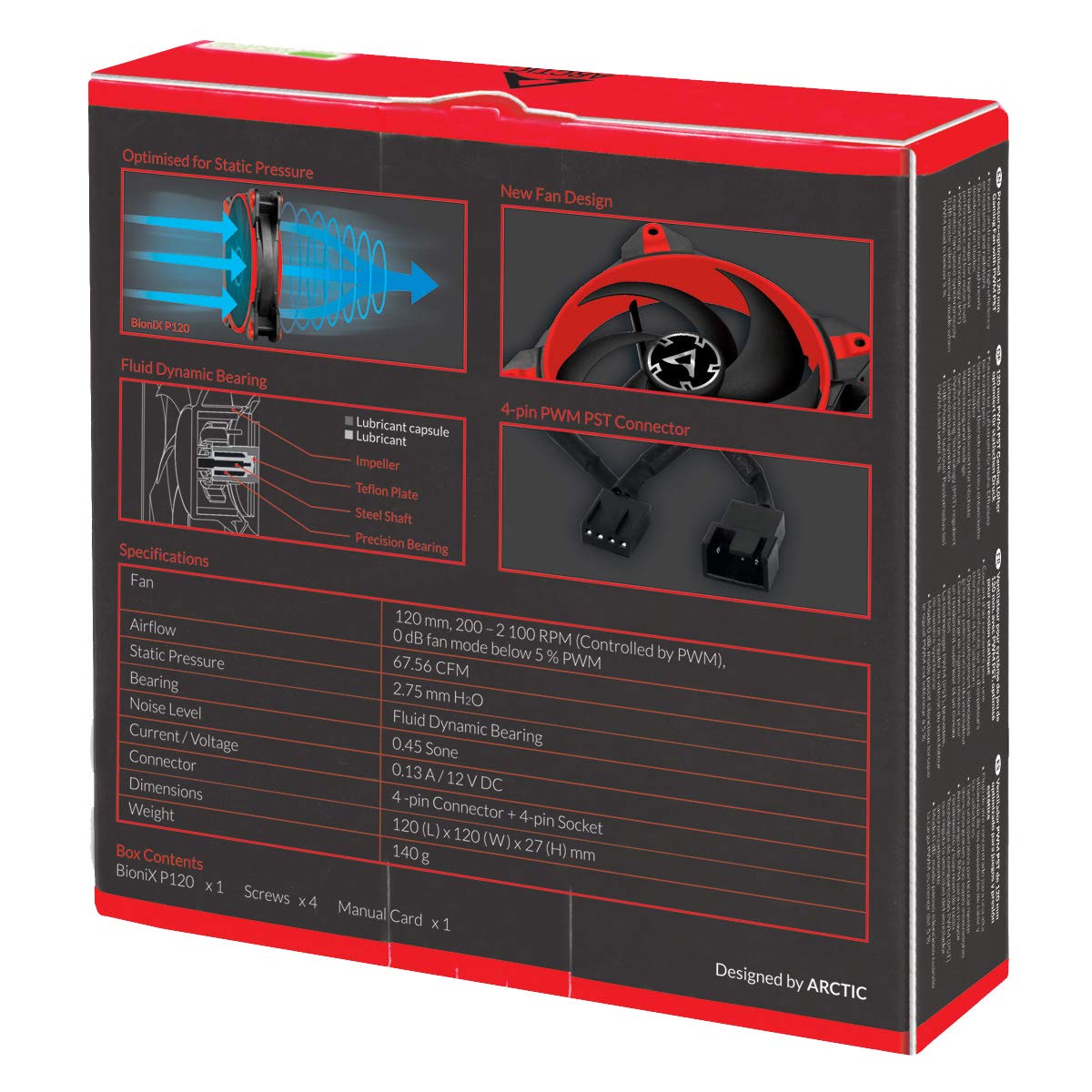 71-+teQfRvL._SL1200_ ARCTIC BioniX P120 - PC Fan, 120mm Gaming Case Fan with PWM Sharing Technology (PST), Pressure-optimised, Quiet Motor, Computer, Fan Speed: 200-2100 RPM - Rot