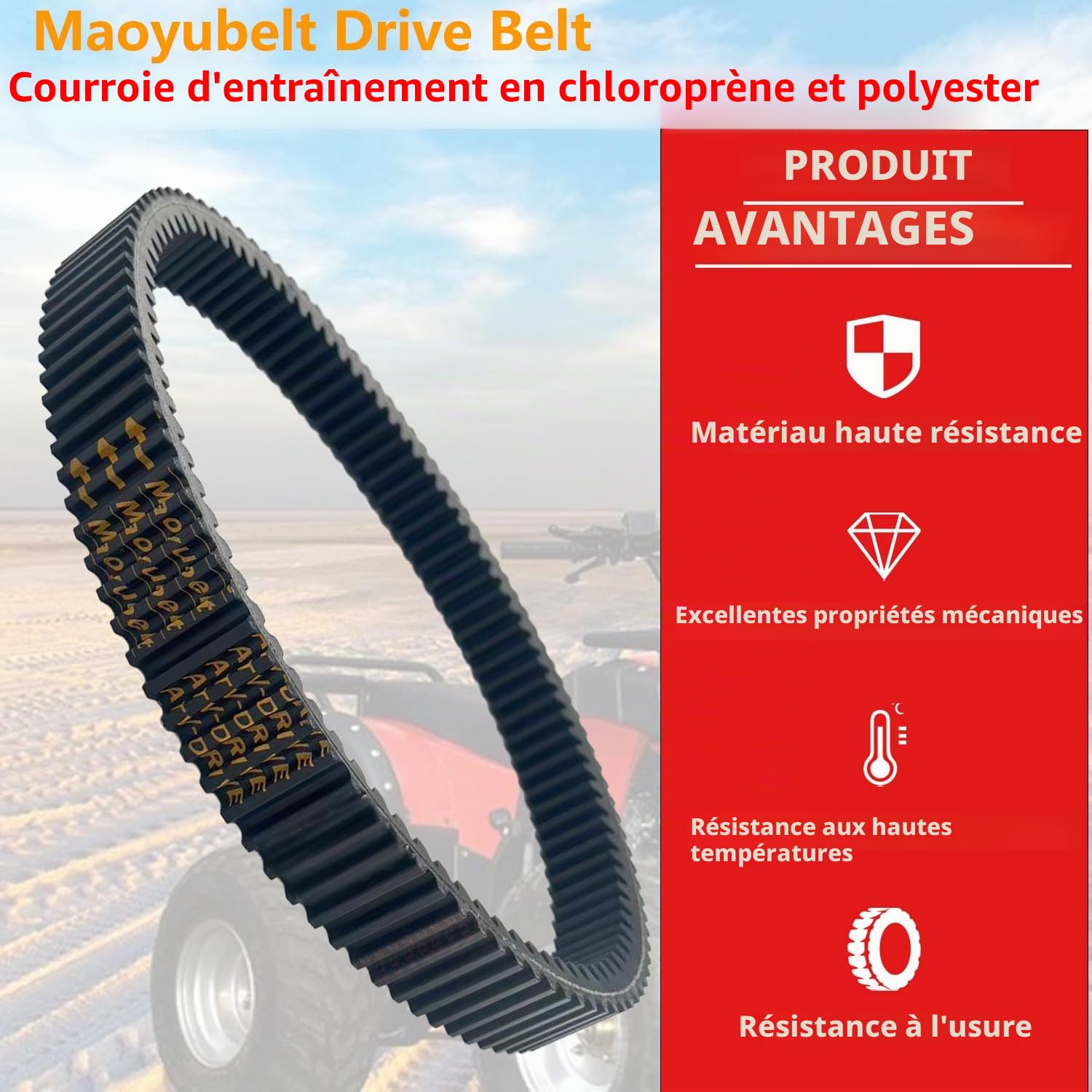 Courroie de transmission moto compatible Polaris Sportsman SP 850 XP 1000 550 Touring EPS Forest Ranger 400 Scrambler 3211123 3211160