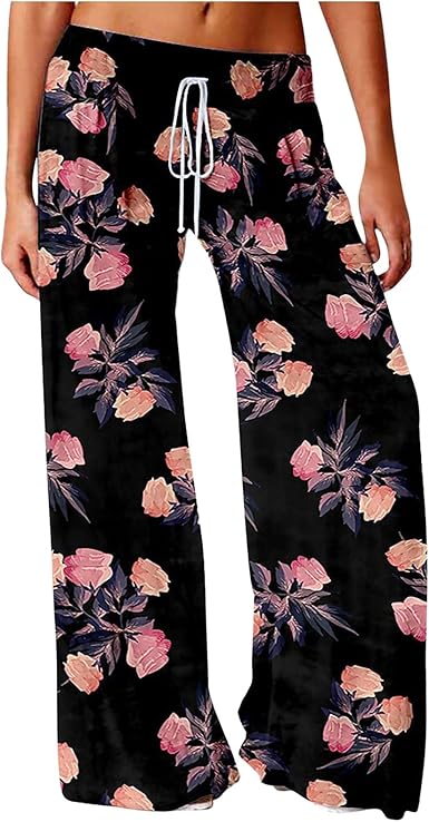 Amazon.com: Pantalones de chándal para mujer con estampado de moda de  verano, casual, sueltos, de pierna ancha : Ropa, Zapatos y Joyería