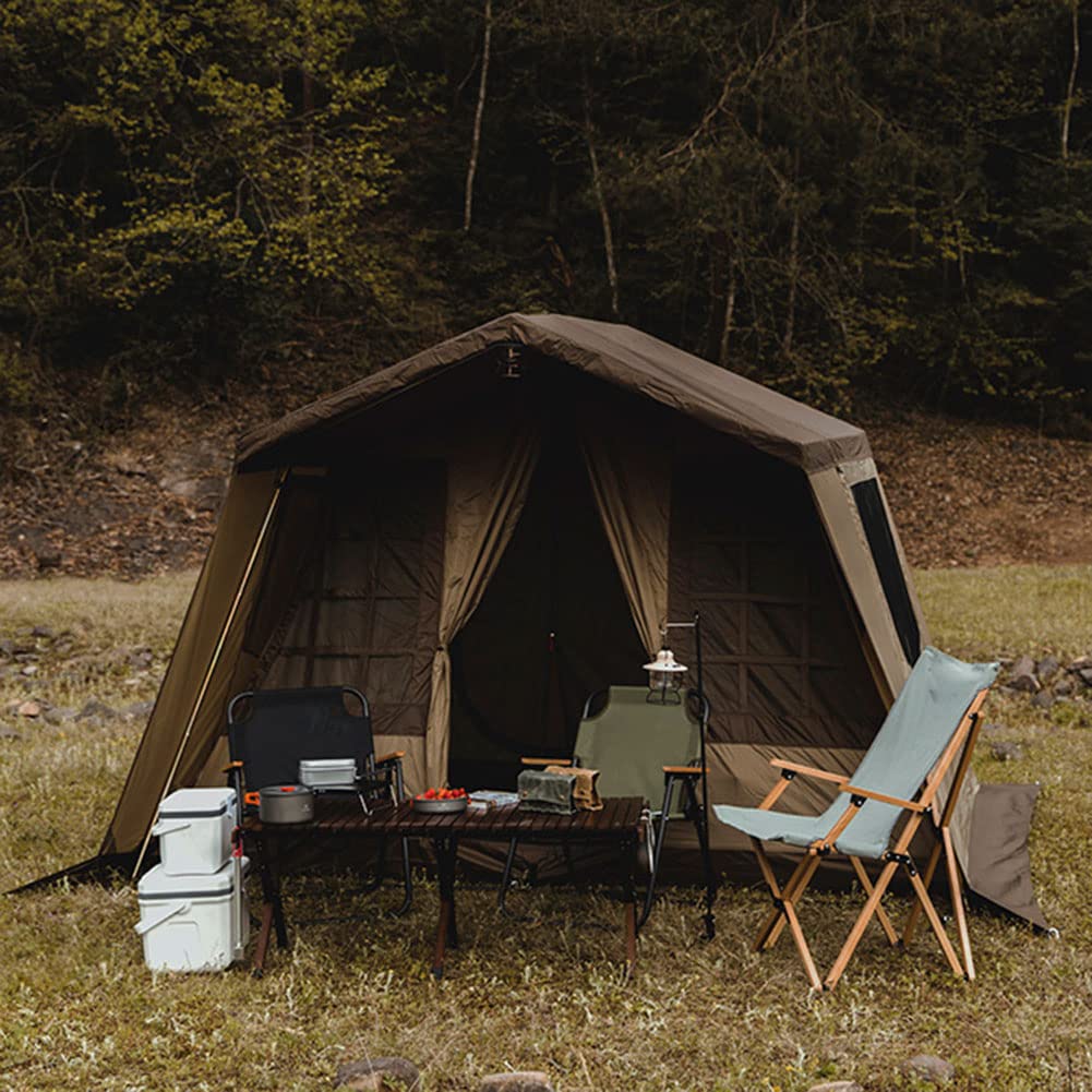 Namiot Gorący, Namiot Zimowy, Tipi,Namiot kempingowy Instant Cabin Tent dla 3-4 osób - rodzinny wodoodporny namiot plecakowy z górnym tropikiem, łatwy w rozkład