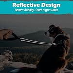 PetBonus Two Point Control Dog Leash, Works with No Pull Harnesses, No Tangle Training Leashes, Soft Padded and Reflective Walking Lead, Converts to Single Lead for Medium Large Dogs (Black)