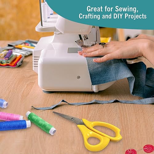 Miniatura 11 de EXTRIC Tijeras multiusos de 7 pulgadas, paquete de 2 resistentes, acero inoxidable, rojo, amarillo